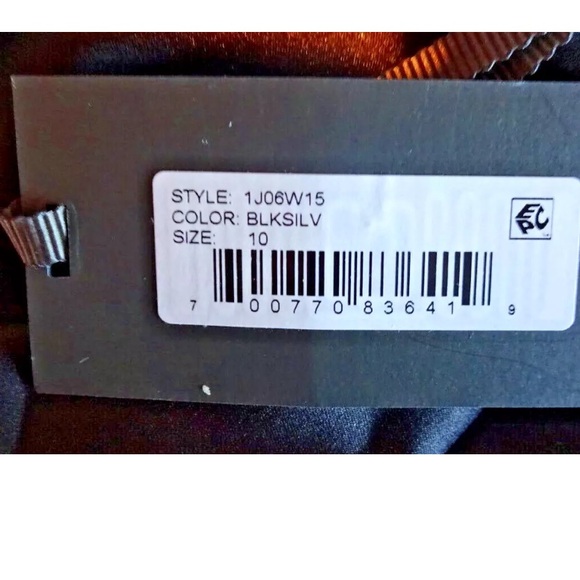 $368 Vera Wang Drapey Metallic Gown 10 Medium Black Silver Evening Dress Formal - Picture 10 of 11